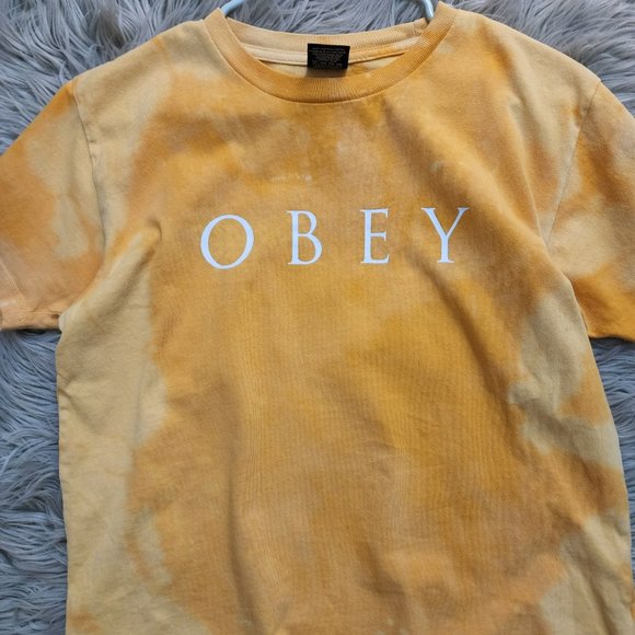 OBEY worldwide yellow tshirt- size S - Picture 3 of 4